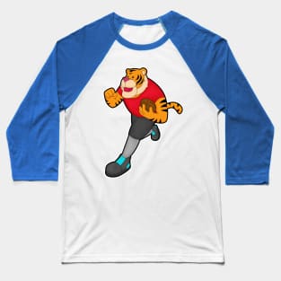 Tiger as Football player with Football Baseball T-Shirt